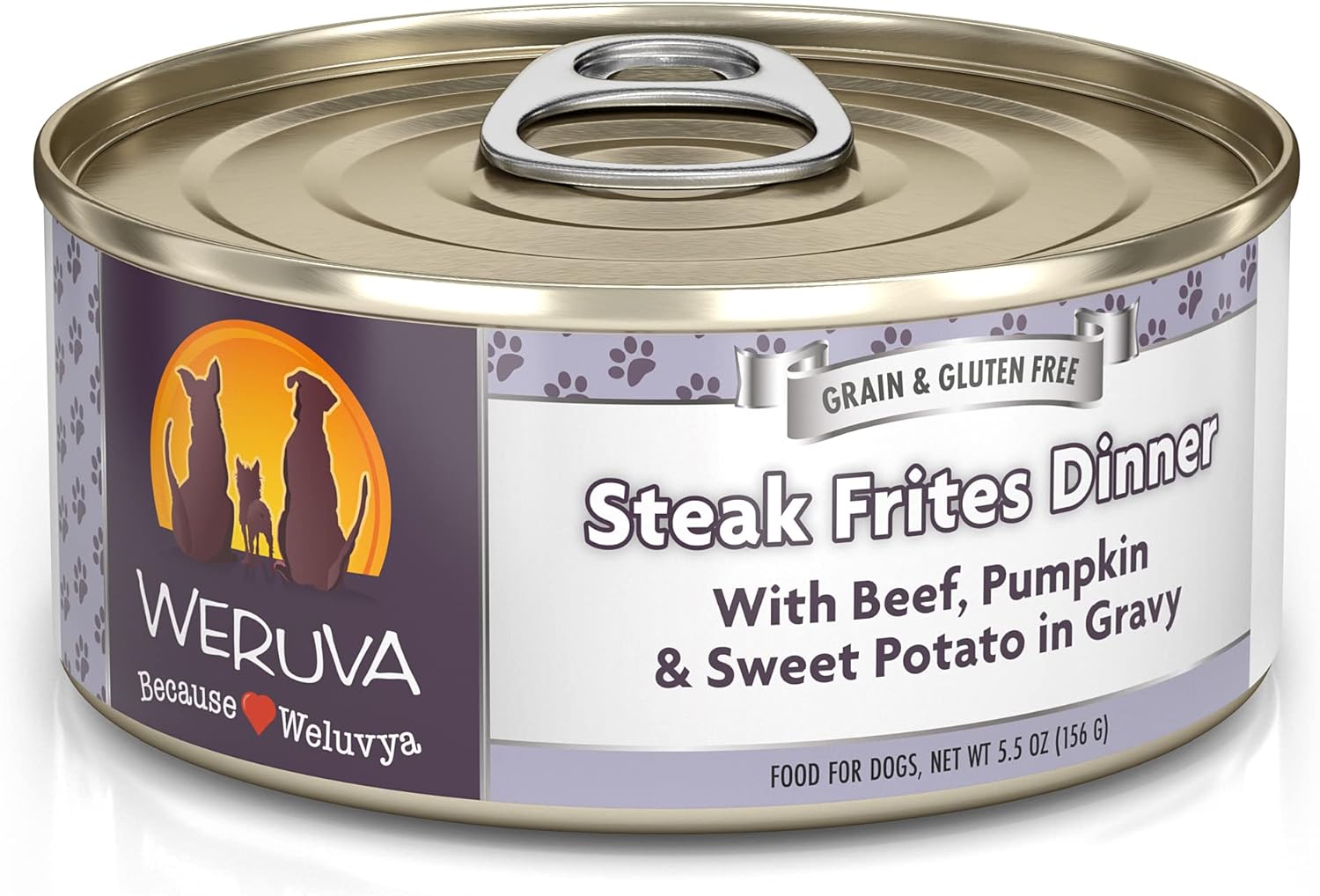 Weruva dog food canned steak frites