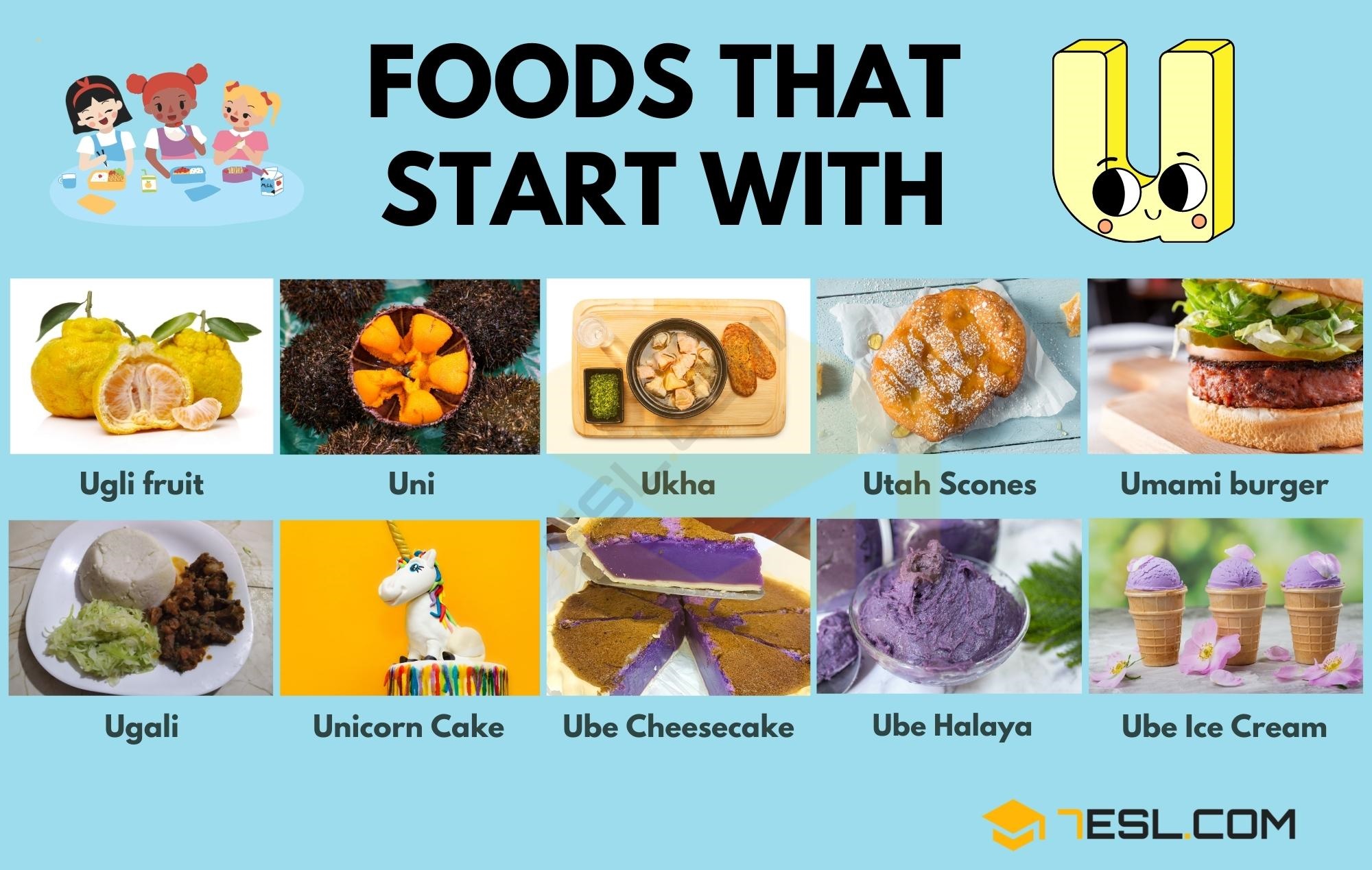 Foods starting with u